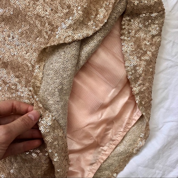 NWT Sequin dress in champagne gold fit and flare - Picture 8 of 8